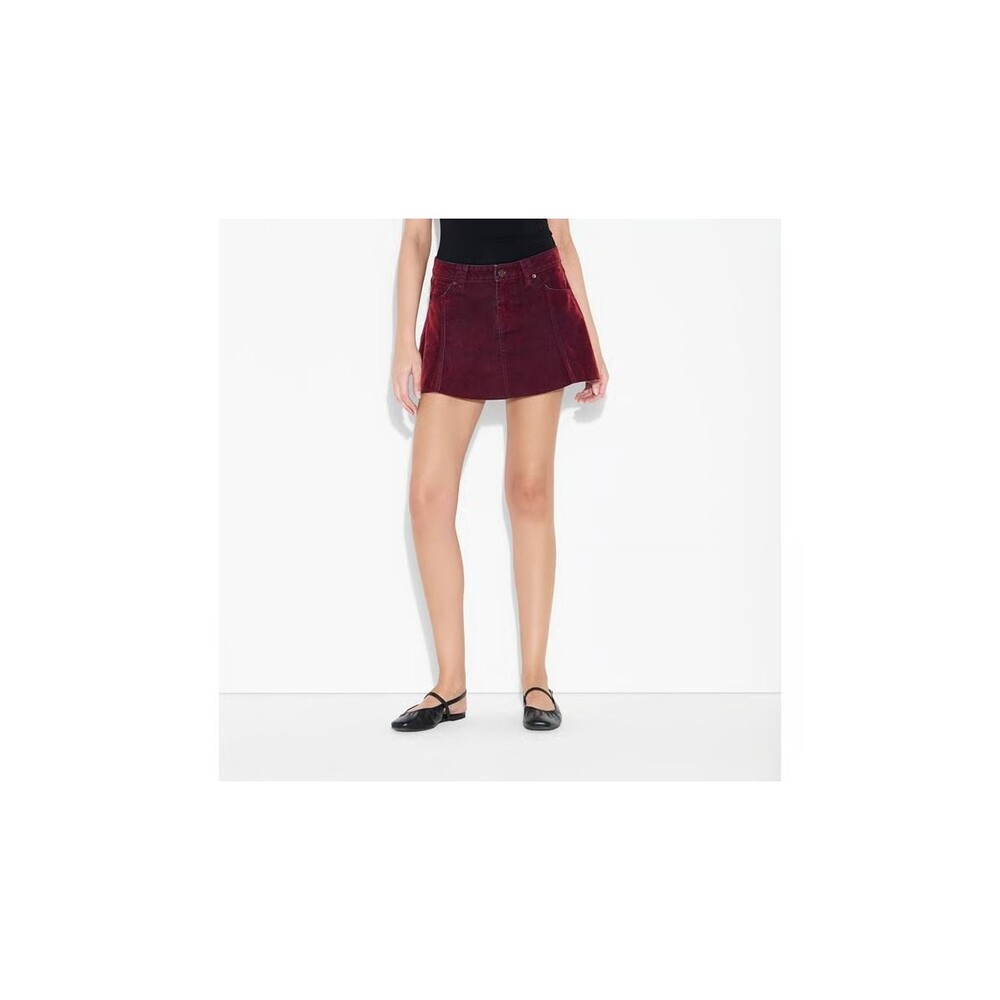 Women's Pocket Flare Mini Denim Skirt - Wild Fable Burgundy 14
